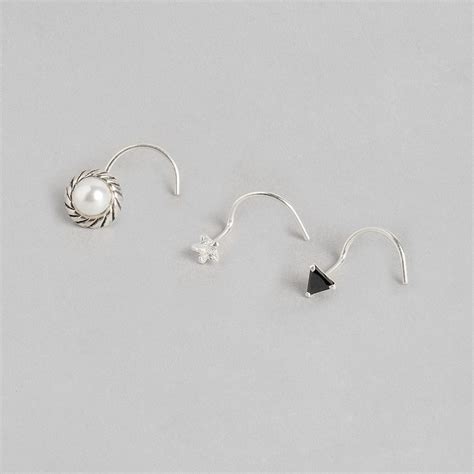 The Wonder Trio 925 Silver Nose Pin Set - Valentine's Gift – Zavya