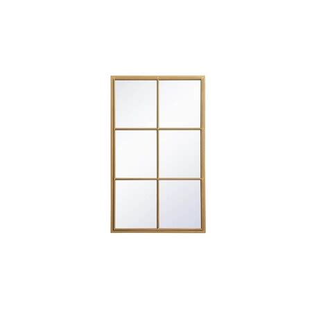 Elegant Decor Metal Windowpane Mirror 24 Inch X 40 Inch In Brass ...