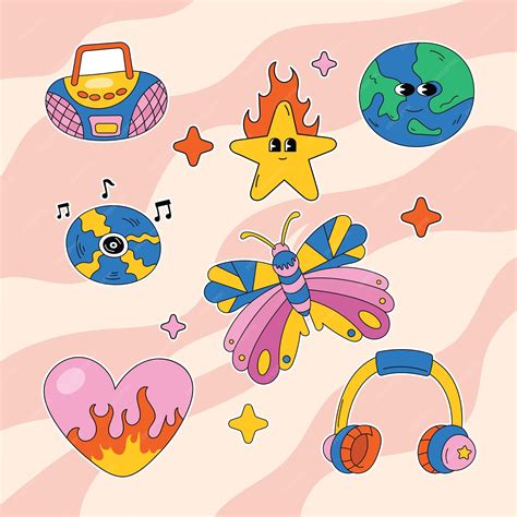 Premium Vector | Hand drawn y2k element collection