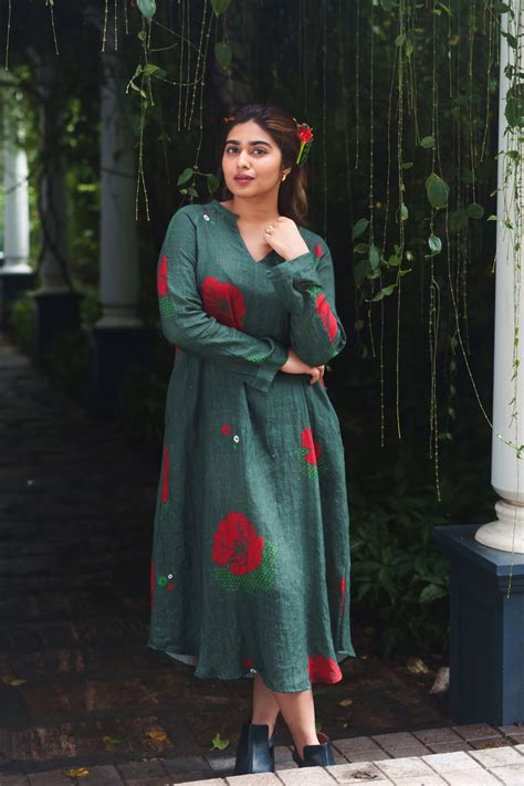 Printed Linen Olivia Dress- Green – Notch Lifestyle