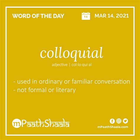 colloquial | Good vocabulary words, English vocabulary words, Learn ...