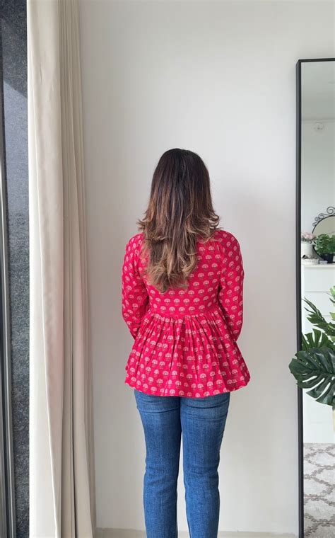 Diya Pink Peplum Top – Shaayra
