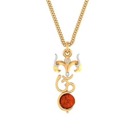 OM With Rudraksha Bead Pendant With Chain – VOYLLA