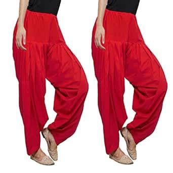 Buy Aadhar Creations Red Patiala Salwars (Pack of 2) at Amazon.in