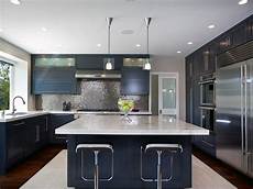 Modern Blue Kitchen by Blue And White Modern Kitchen With Large Island Hgtv Modern Blue Kitchen