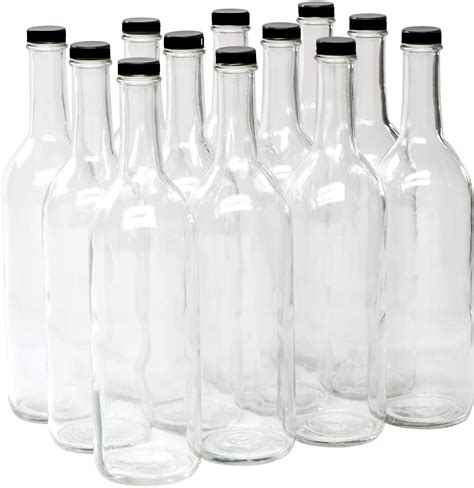 SCREW TOP WINE BOTTLES 750 ml Clear Glass Claret/Bordeaux Bottles, 12 ...