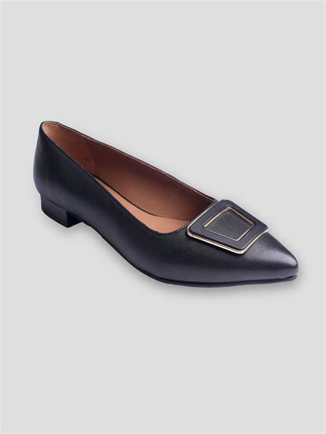 Ezok Women Black Leather Ballerina Flats – Ezok Shoes
