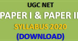UGC NET PAPER I and Paper II SYLLABUS (2020) - LIS World