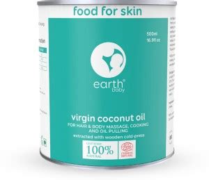 earthBaby 100% Natural origin Cold Pressed Virgin Coconut Hair Oil ...