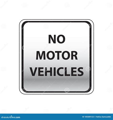 No Motor Vehicles Road Sign. Vector Illustration Decorative Design ...