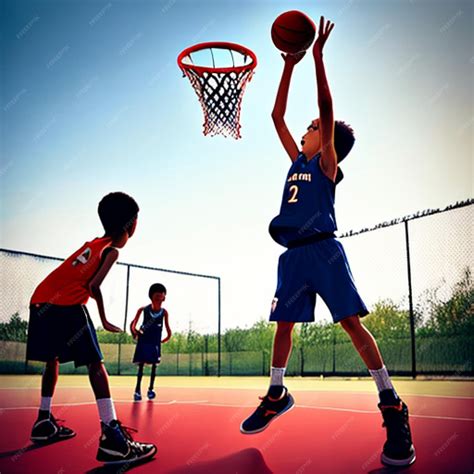 Premium AI Image | kids play basketball