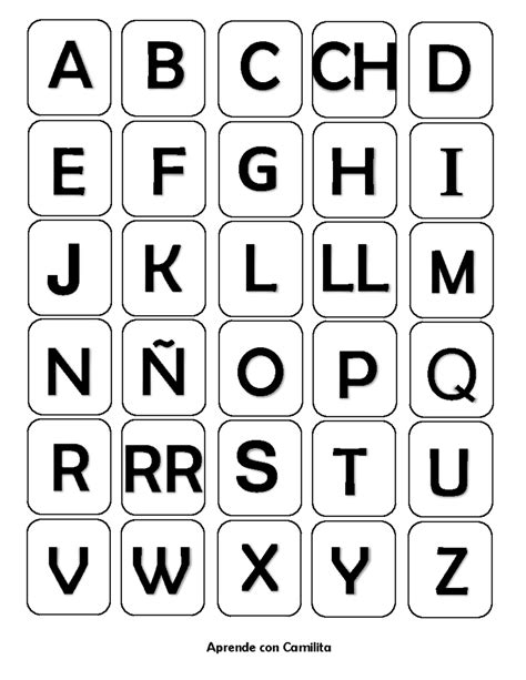 Abecedario Movil -mayuscula - Lingüística - A B C CH D E F G H I J K L ...