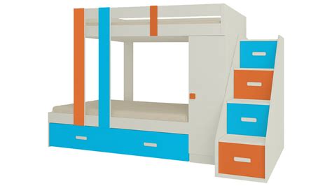 Adona Luxuria Bunk Bed with Pull Out Trundle, Wardrobe, Drawers and ...