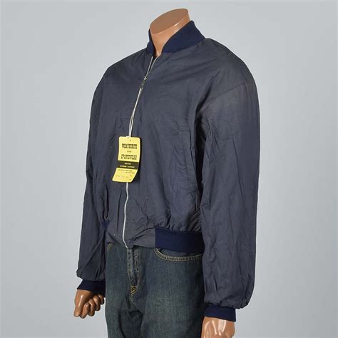 Large -XL 1960s Navy Blue Bomber Jacket - Style & Salvage