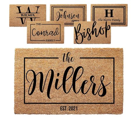 Amazon.com: Personalized Door Mat with Family Name - Custom Doormat ...
