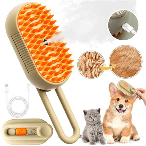Motomate Silicone Grooming Steam Brush for Cats and Dogs, Shedding and ...