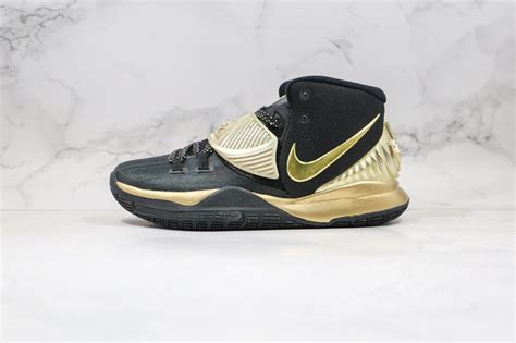 Nike Zoom Kyrie 6 Black Metallic Gold Basketball Shoes BQ4630-501 ...
