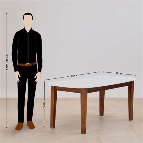 Buy Cane NXT Marble Top 6-Seater Dining Set with Chairs - White and ...