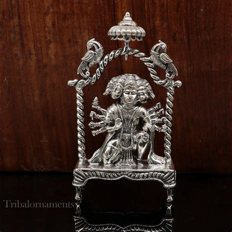 925 sterling silver handmade Hindu god Lord Panchmukhi Hanuman Statue,