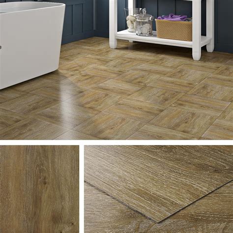 Livelynine Natural Oak Peel and Stick Floor Tile Waterproof 12x12" 4 ...