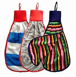 SHOP BY ROOM Cotton Double Sided Hanging Wash Basin Kitchen Napkin/Hand ...