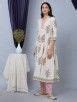 Buy Pink White Hand Block Printed Cotton Anarkali Kurta with Striped ...