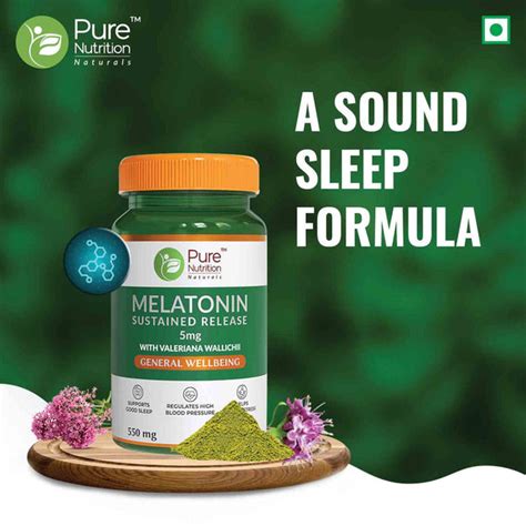 Pure Nutrition Melatonin 5mg (Sustained Release) - 60 Veg Tablets ...