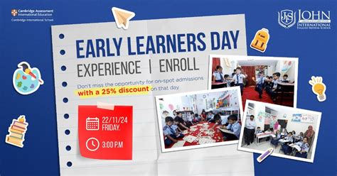 Early Learners Day: Explore, Engage, and Enroll!, John International ...