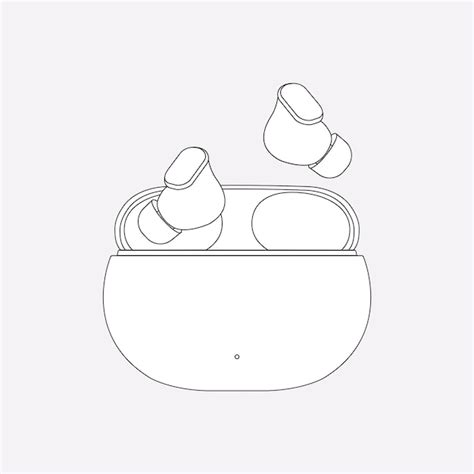 Contour des écouteurs sans fil, illustration vectorielle de dispositif ...