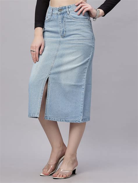 ZUYA Stone Whisker Denim Skirt – Modern Wardrobe Essential MY2060 ICE ...