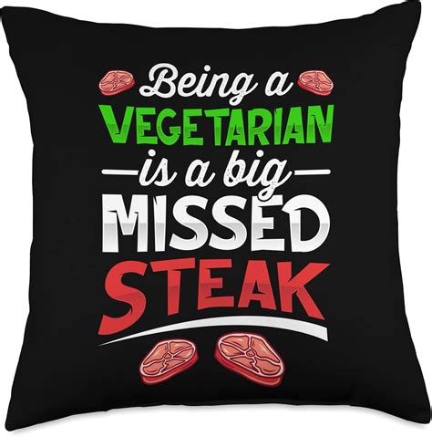 Amazon.com: Being a vegetarian is a big missed Steak Funny Saying Throw ...