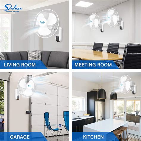 Buy Simple Deluxe 2 Pack-16 Inch Digital Wall Mount Fan with Remote ...