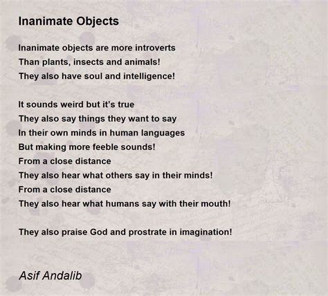 Inanimate Objects Quotes