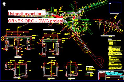 Üstgeçit ayrıntıları dwg projesi - Autocad Projeler
