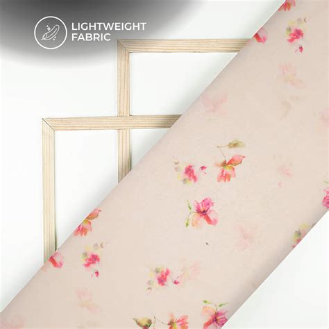 Baby Pink Floral Printed Organza Satin Fabric – Fabcurate