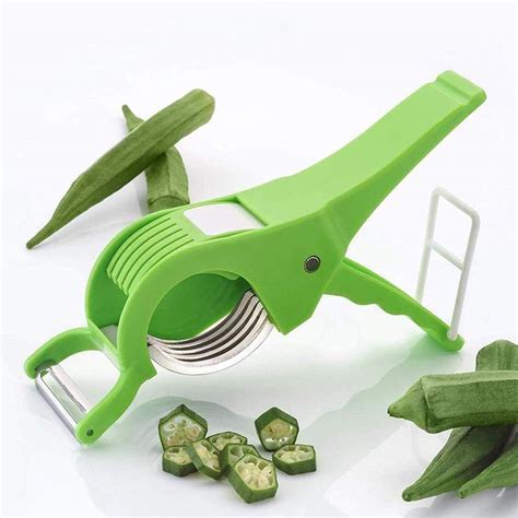 ULTRONSOFT 2 in 1 Kitchen Vegetable 5 Laser Blade Bhindi Cutter ...