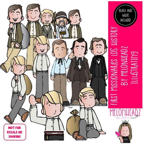 First Missionaries Clip Art, LDS History Clip Art, LDS Clip Art Digi ...