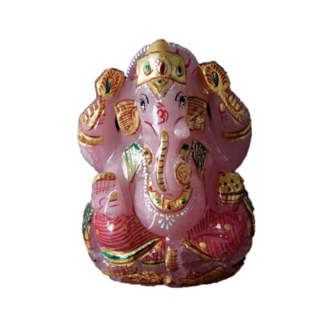 Buy Gemhub Pink Semi Precious Rose Quartz Lord Ganesh Ganesha Beautiful ...