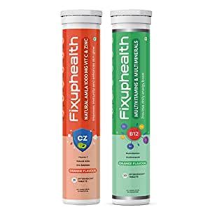 Fixuphealth Natural Amla 1000mg Vitamin C Zinc Effervescent Tablets 20 ...