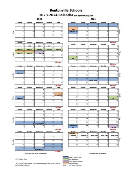 Bentonville Public Schools Calendar 2025-2026 in PDF - School Calendar Info