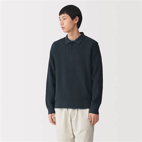 M's Washable polo sweater | MUJI