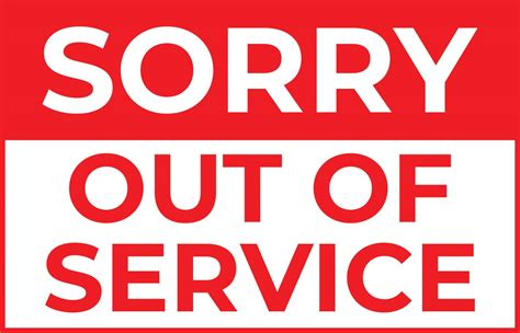 Sorry Out of Service Sign in Red and White Color 7249022 Vector Art at Vecteezy