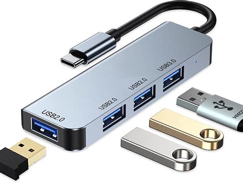 PSS Type-C Hub High Speed USB C Hub 3.0 4 Ports, Ultra Slim USB to USB ...