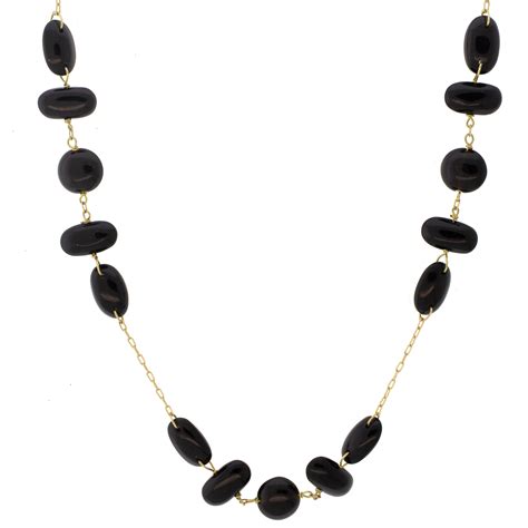 Double Cross Onyx Necklace by TENTHOUSANDTHINGS - NEWTWIST