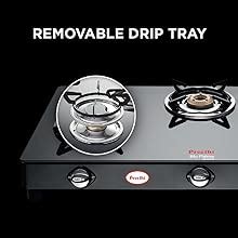 Preethi Blu Flame Sparkle Glass top 3 Burner Gas Stove, Manual Ignition ...