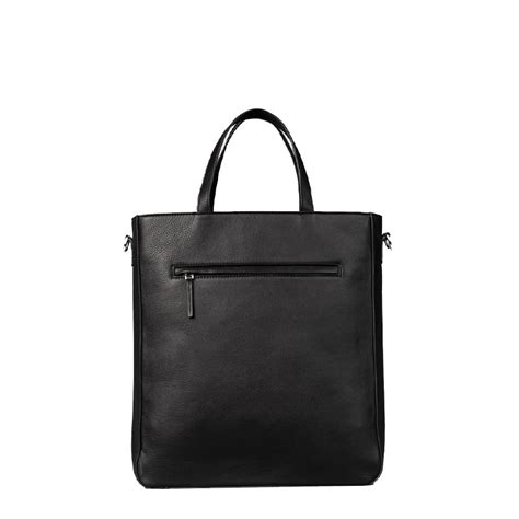 The Poet Leather Tote Black Bag