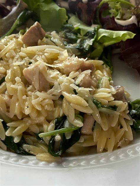 One Pan Creamy Orzo with Chicken and Spinach - 1840 Farm