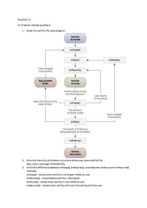 Practical 17: Activity Lifecycle and Sensor Implementation Notes - Studocu