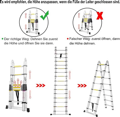 AUFUN Telescopic Ladder, 3.8 m, Aluminium Non-Slip India | Ubuy