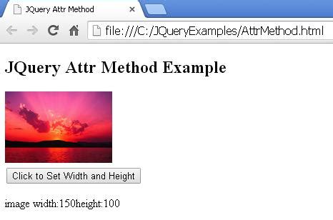 JQuery Attr() Method Example
